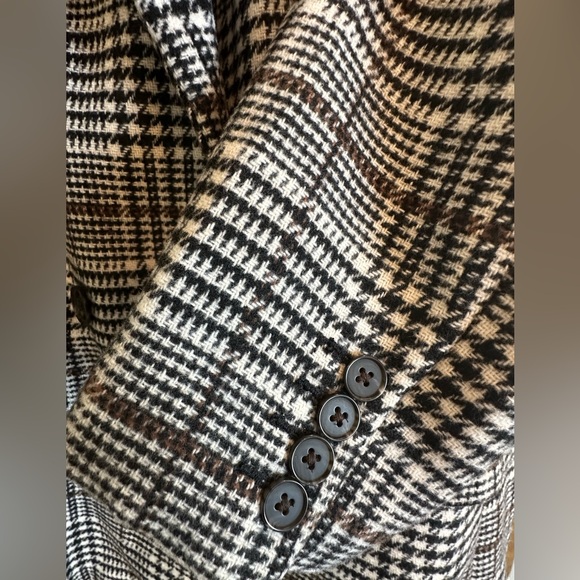 NWT Old Navy Women’s Plaid Blazer – Black, White & Brown | Petite Medium 🤎🖤🤍 - Picture 5 of 7